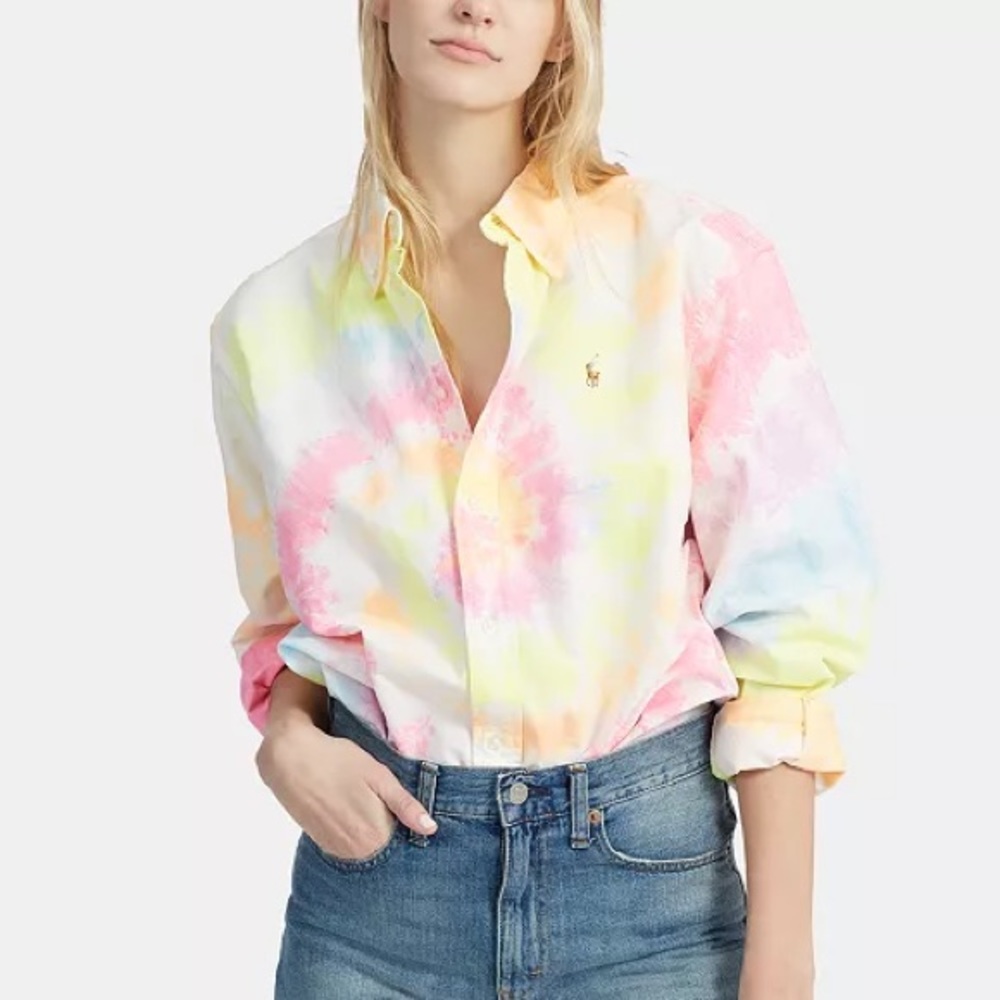 Ralph Lauren Big-Fit Tie-Dyed Cotton Shirt XS